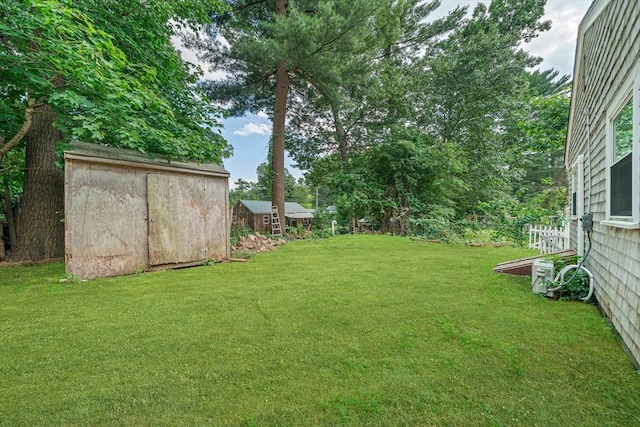 13 Hickory Rd, Halifax, MA 02338 - view of grassy yard with a storage unit