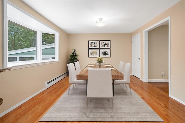 35 Faulkner Hill Rd, Acton, MA 01720 - dining room featuring a baseboard heating unit and light wood-style flooring