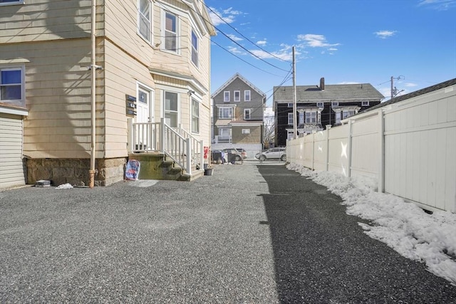 view of street with a residential view