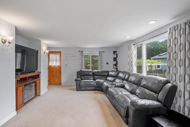 381 Water, Wakefield, MA 01880 - living room with light colored carpet and recessed lighting