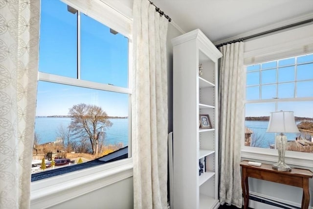 11 Paige St, Hingham, MA 02043 - detailed view of a large body of water and a baseboard heating unit