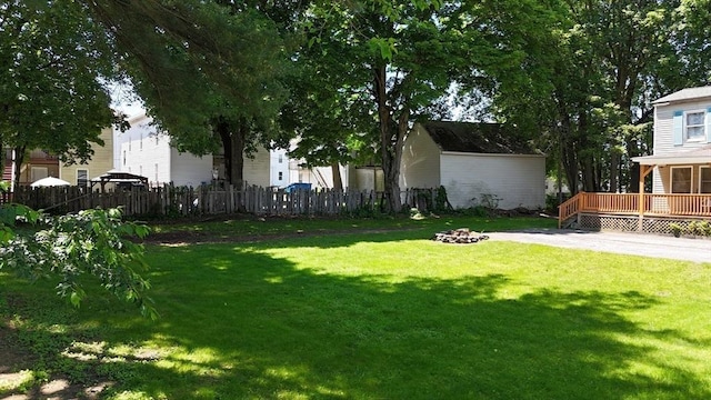 8 May St, Webster, MA 01570 - view of yard featuring a deck and an outdoor fire pit
