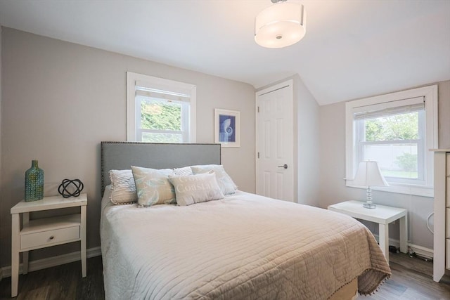 5 Birch Hill Rd, Dennis, MA 02639 - bedroom with multiple windows, wood finished floors, lofted ceiling, and baseboards