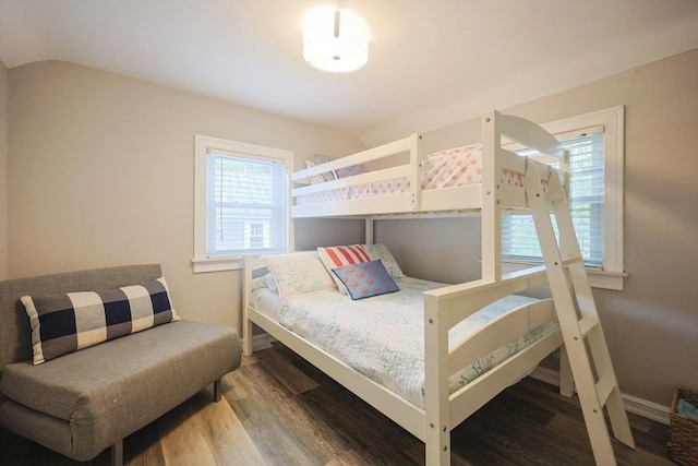 5 Birch Hill Rd, Dennis, MA 02639 - bedroom with wood finished floors, baseboards, and vaulted ceiling