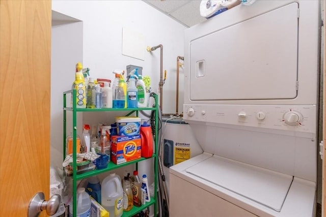 laundry area with laundry area and stacked washing maching and dryer