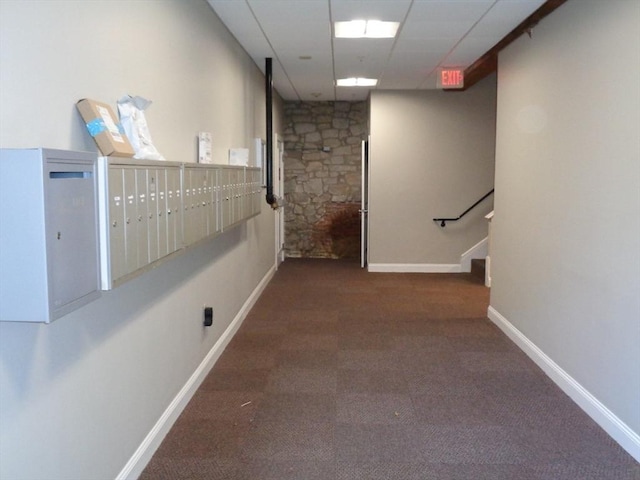 12 Brookside Rd Unit 20, Westford, MA 01886 - corridor with mail area, carpet, and baseboards