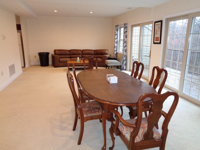 12 Brookside Rd Unit 20, Westford, MA 01886 - dining room featuring light colored carpet, healthy amount of natural light, recessed lighting, and baseboards