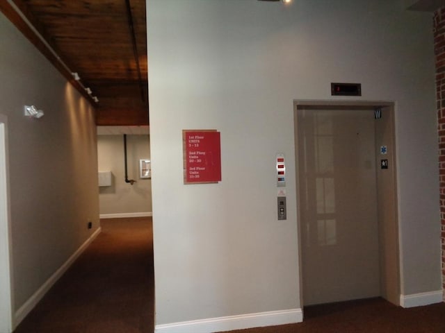 12 Brookside Rd Unit 20, Westford, MA 01886 - hall with elevator, carpet, and baseboards