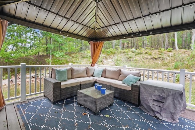 21 Rose Ln, Uxbridge, MA 01569 - wooden deck featuring an outdoor hangout area