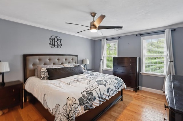 21 Rose Ln, Uxbridge, MA 01569 - bedroom featuring ornamental molding, wood finished floors, baseboards, and ceiling fan