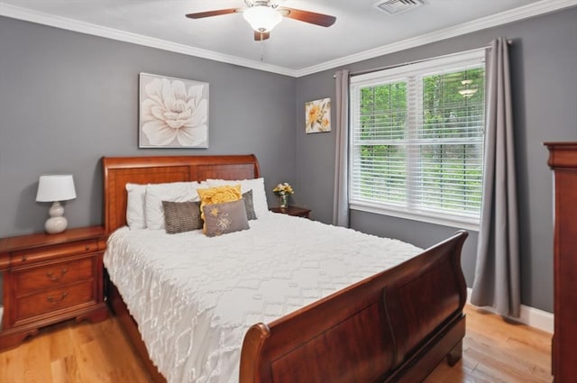 21 Rose Ln, Uxbridge, MA 01569 - bedroom with light wood finished floors, ornamental molding, ceiling fan, and baseboards