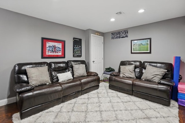 21 Rose Ln, Uxbridge, MA 01569 - living area featuring wood finished floors, baseboards, and recessed lighting