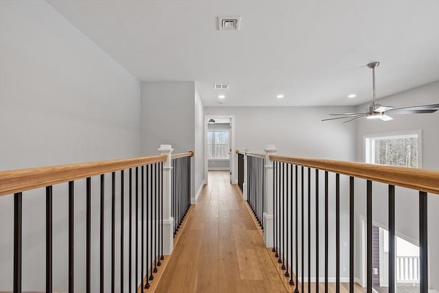 corridor featuring light wood-type flooring