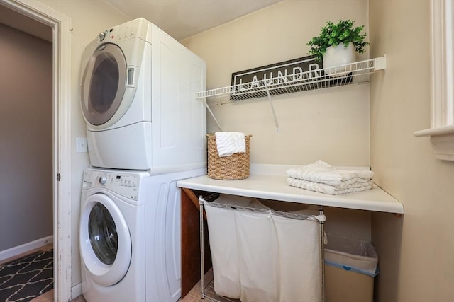 70 Huntsbridge Rd, North Attleboro, MA 02760 - laundry room featuring estacked washer and dryer