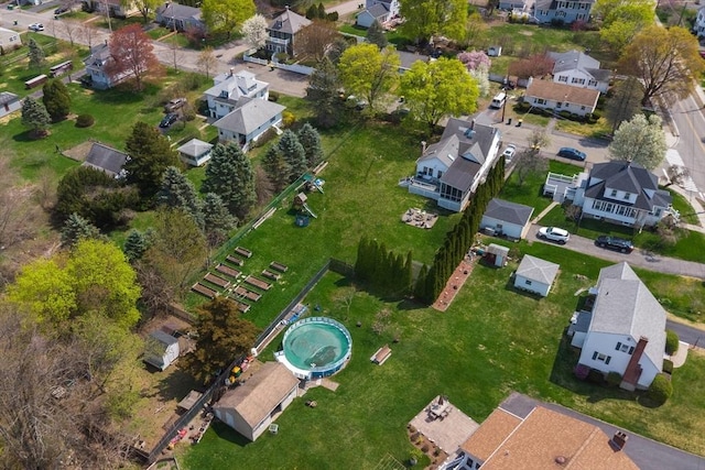 drone / aerial view with a residential view