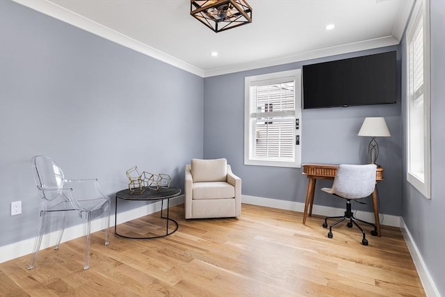 1 Wall St, Quincy, MA 02169 - living area with crown molding, wood finished floors, and recessed lighting