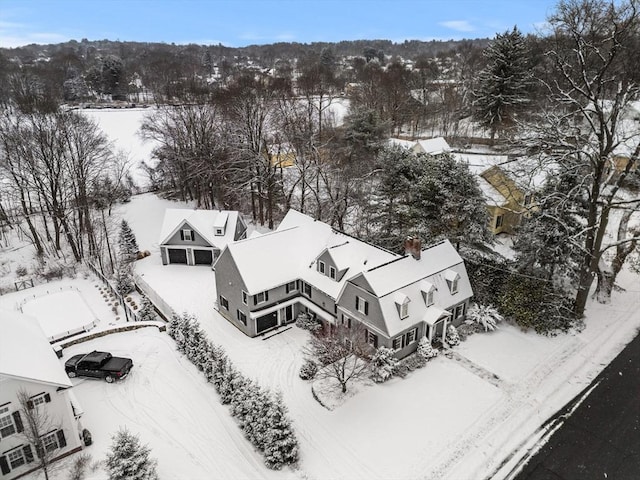 view of snowy aerial view