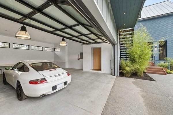 view of garage