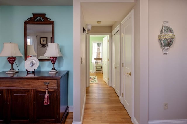 hall featuring light hardwood / wood-style floors