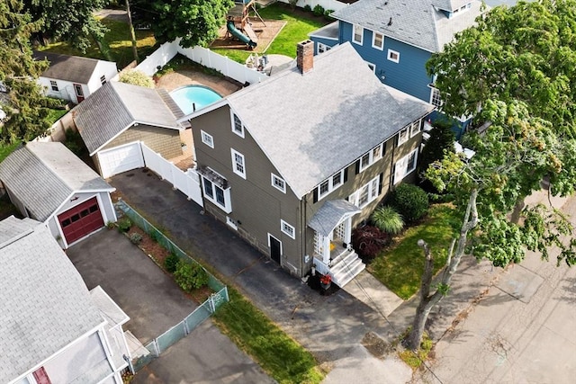 12 Moreland Rd, Quincy, MA 02169 - view from above of property with a pool area