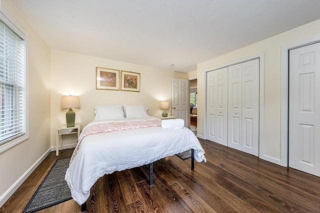 bedroom featuring dark hardwood / wood-style floors