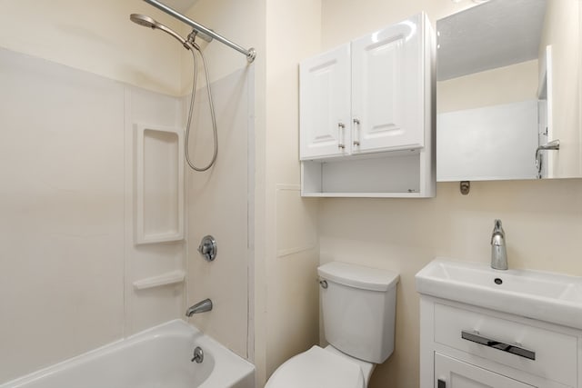 full bathroom featuring toilet, sink, and tub / shower combination