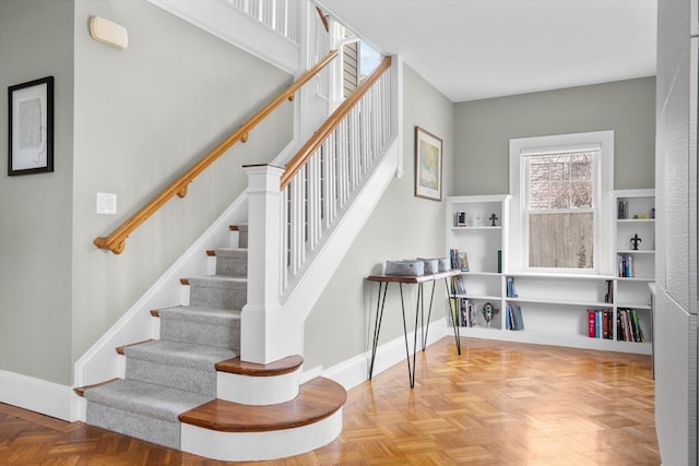 stairs with baseboards