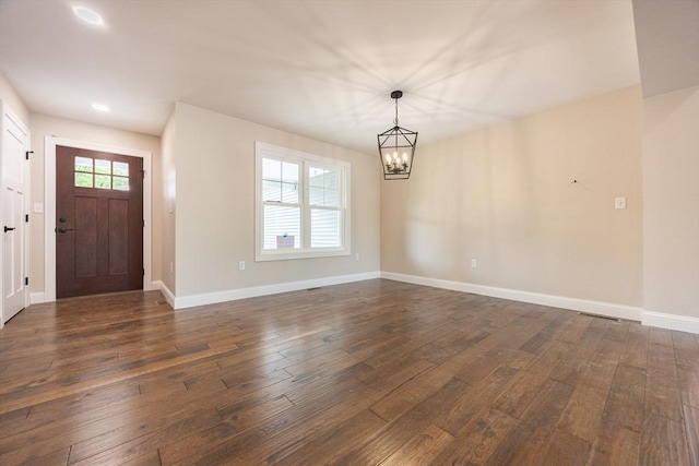 40 Blood Rd, Charlton, MA 01507 - foyer featuring a chandelier, dark wood finished floors, and recessed lighting