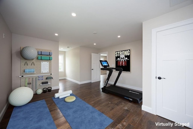 40 Blood Rd, Charlton, MA 01507 - workout area featuring wood finished floors and recessed lighting