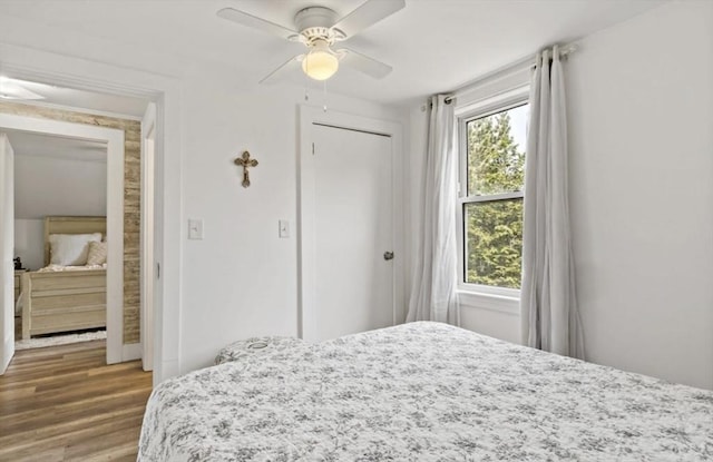 37 Saint Michaels Ave, Somerset, MA 02726 - bedroom featuring wood finished floors, a closet, and ceiling fan