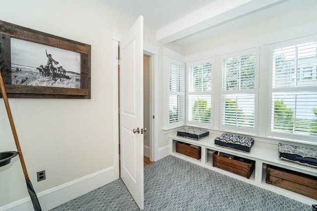 mudroom with baseboards