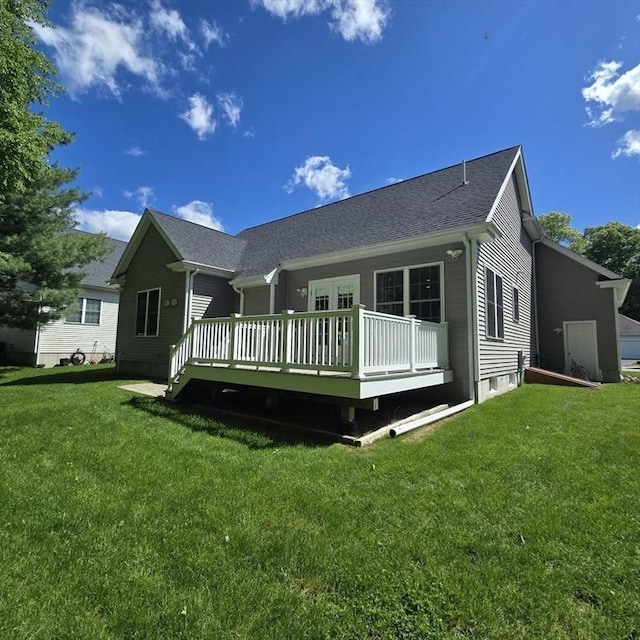 51 Alexandras Way, Brockton, MA 02301 - rear view of house featuring a deck, a yard, and a shingled roof
