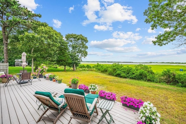 16 Gulls Cove Rd, Yarmouth, MA 02673 - deck with a yard