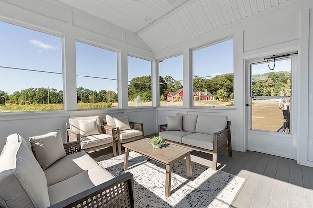 65 Palmetto Dr Unit 65, Bellingham, MA 02019 - sunroom / solarium featuring an outdoor hangout area and vaulted ceiling