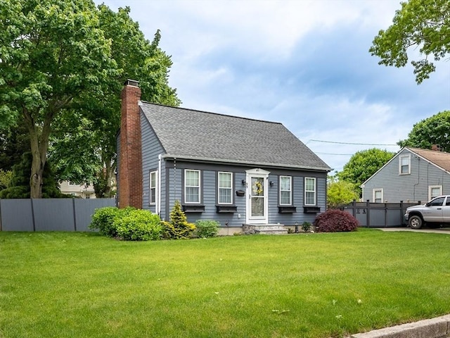 98 Moss St, New Bedford, MA 02744 - new england style home with a chimney and a shingled roof