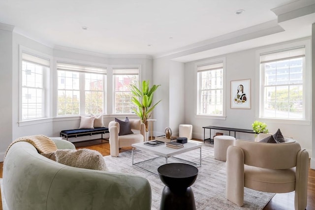 14 S Waverly St Unit 14, Boston, MA 02135 - living area featuring healthy amount of natural light, wood finished floors, and baseboards