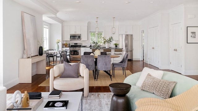 14 S Waverly St Unit 14, Boston, MA 02135 - living room featuring wood finished floors, recessed lighting, and baseboards