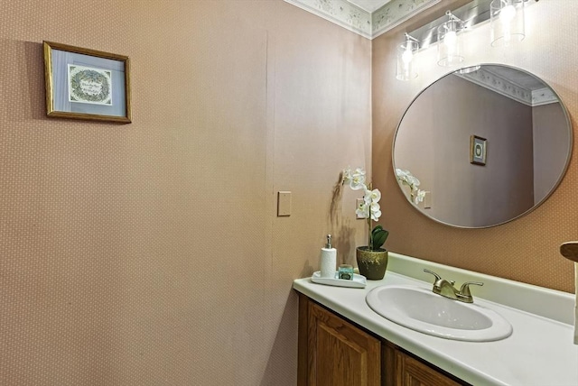 1 New Castle Rd, Ashland, MA 01721 - bathroom featuring vanity and wallpapered walls