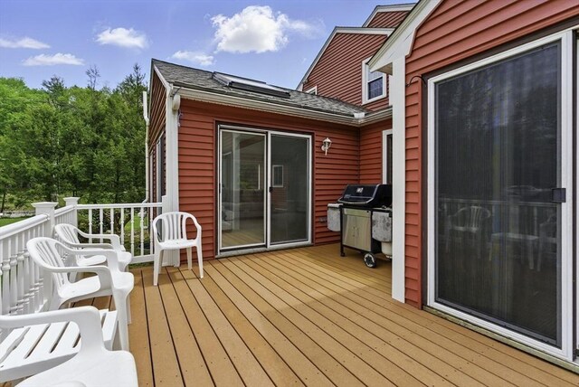 1 New Castle Rd, Ashland, MA 01721 - wooden deck with area for grilling