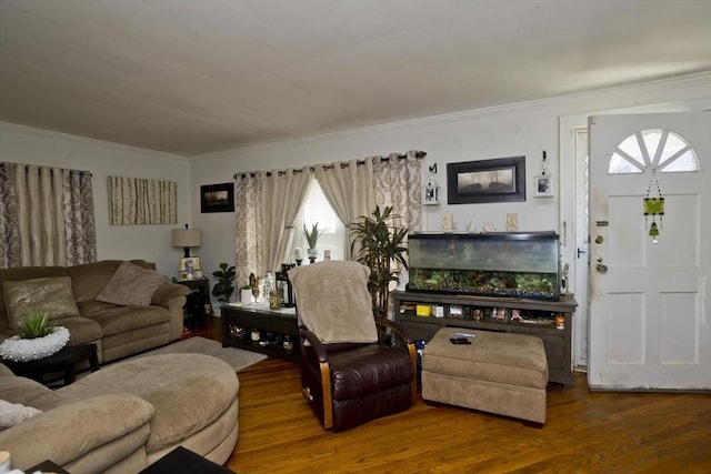 320 Oakland St, Springfield, MA 01108 - living room with wood finished floors, crown molding, and plenty of natural light
