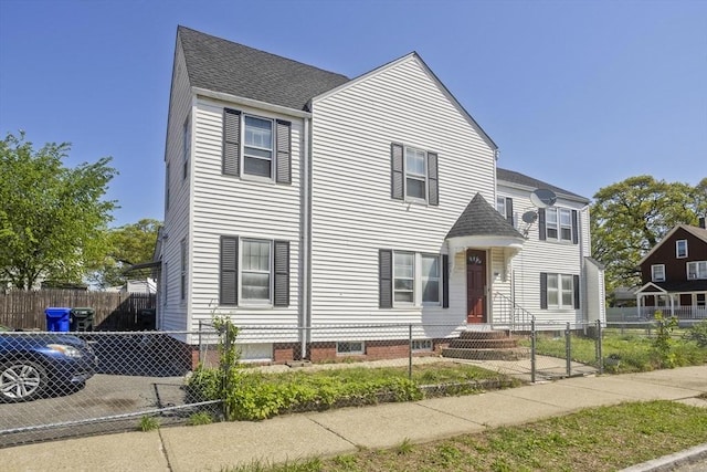 320 Oakland St, Springfield, MA 01108 - view of front of home featuring a fenced front yard and a shingled roof