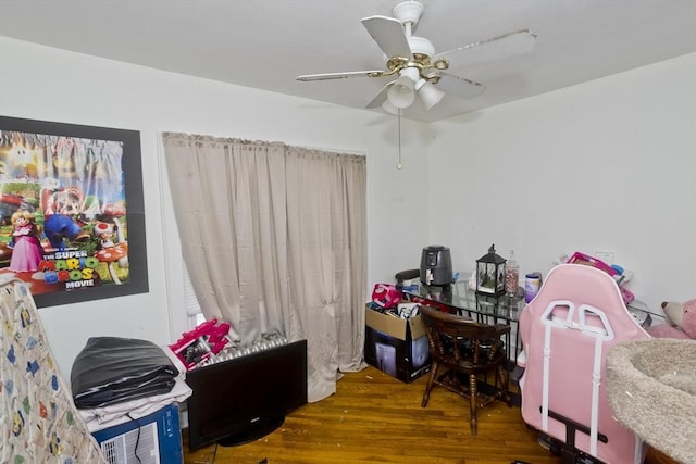 320 Oakland St, Springfield, MA 01108 - bedroom with wood finished floors and ceiling fan