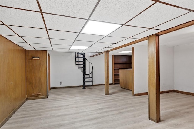 25 Ocallaghan Way, Lynn, MA 01905 - finished below grade area with light wood-type flooring, stairs, and wooden walls