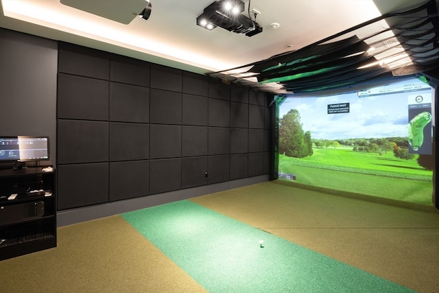 game room featuring golf simulator