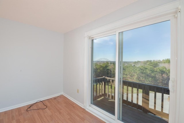 doorway featuring hardwood / wood-style floors