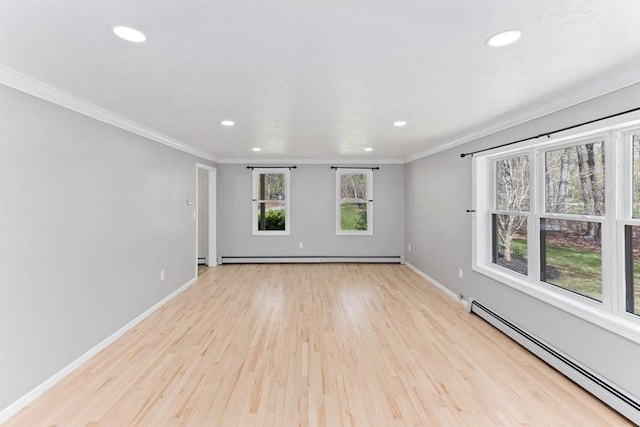 3 Centennial Dr, Blackstone, MA 01504 - spare room with recessed lighting, ornamental molding, light wood finished floors, and a baseboard radiator