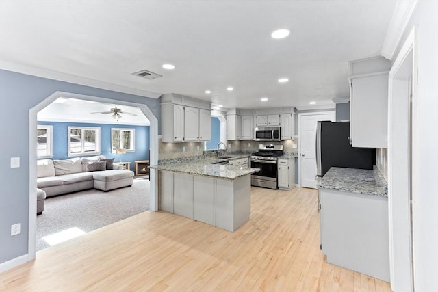3 Centennial Dr, Blackstone, MA 01504 - kitchen featuring a sink, stainless steel appliances, recessed lighting, and visible vents