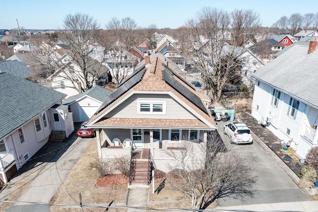 bird's eye view with a residential view