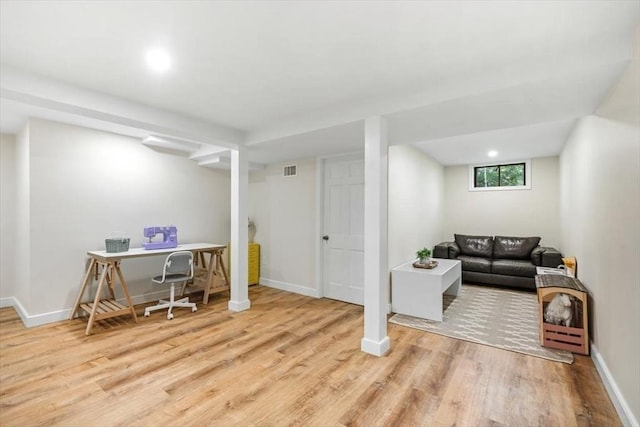 98 Old Forge Rd, Scituate, MA 02066 - basement with wood finished floors and recessed lighting