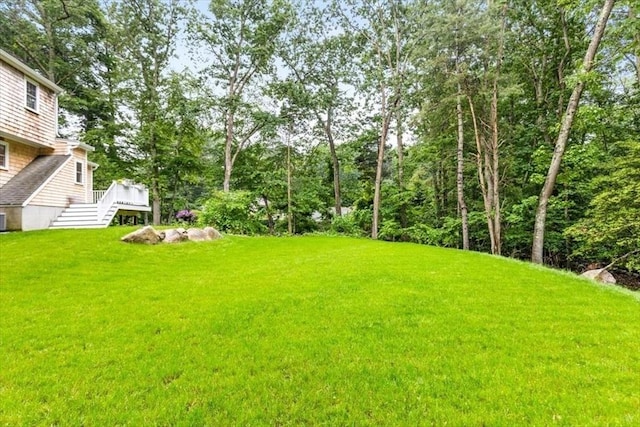 98 Old Forge Rd, Scituate, MA 02066 - view of grassy yard with stairway
